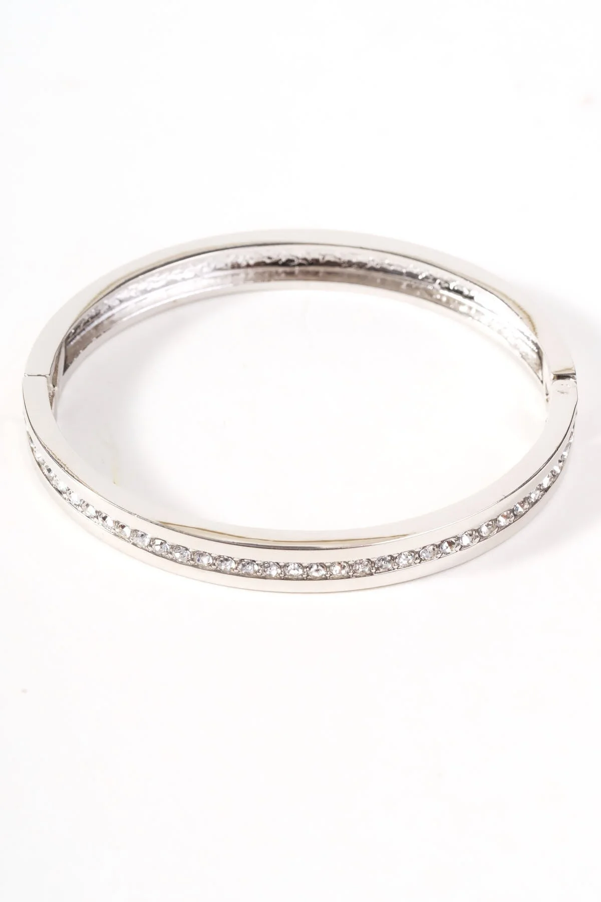 Silver Diamante Insert Bangle