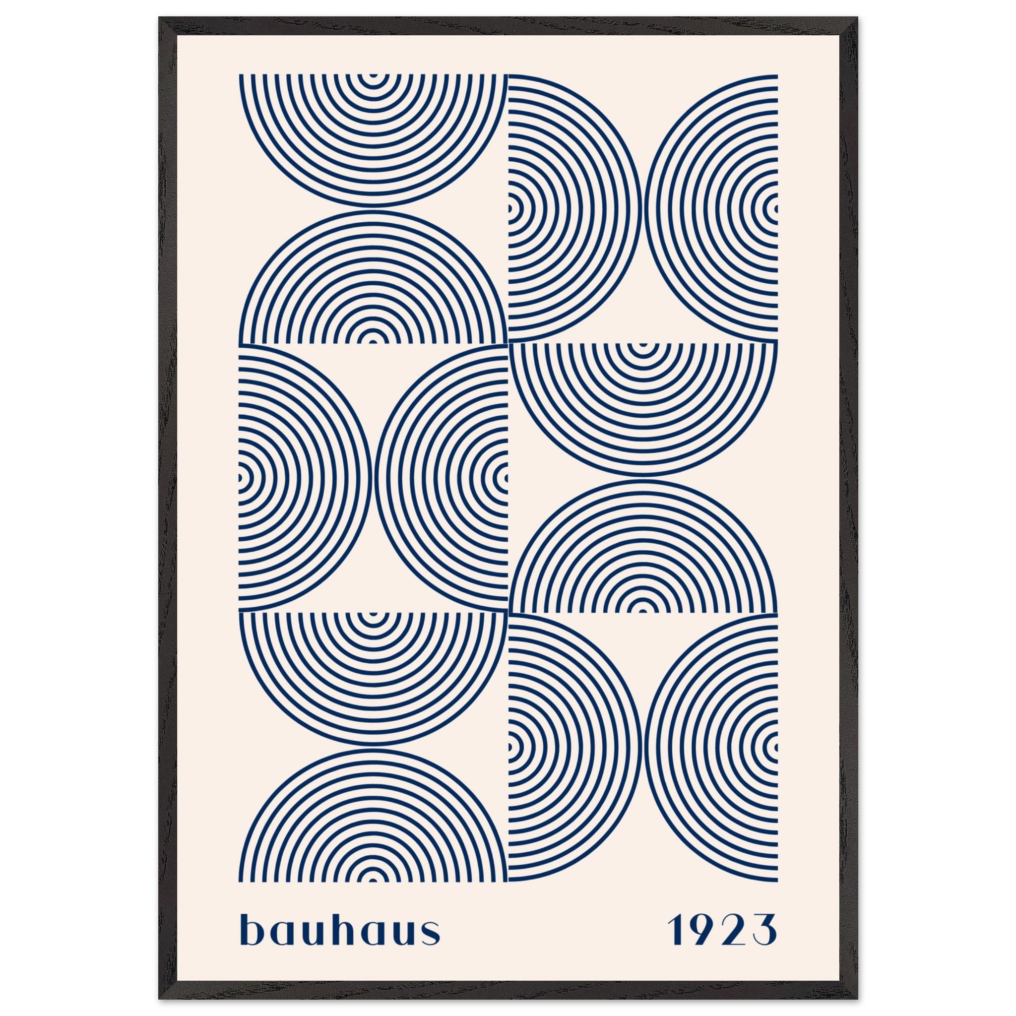 Artfulprints Poster met Lijst Bauhaus - Twisted arches 1923  - 70x100 cm - Blauw