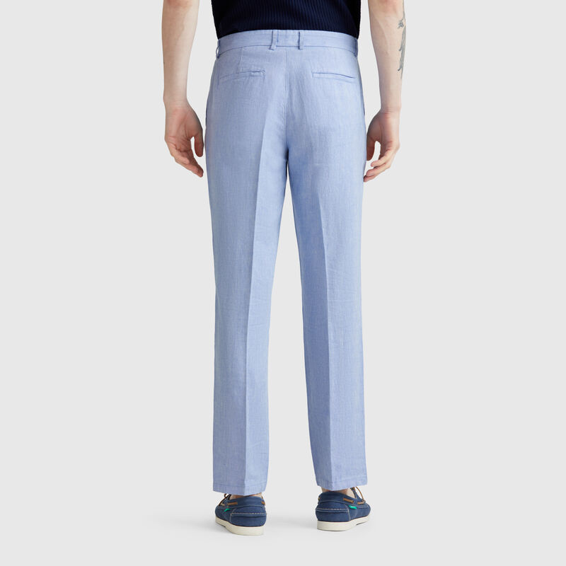Striped linen blend chinos