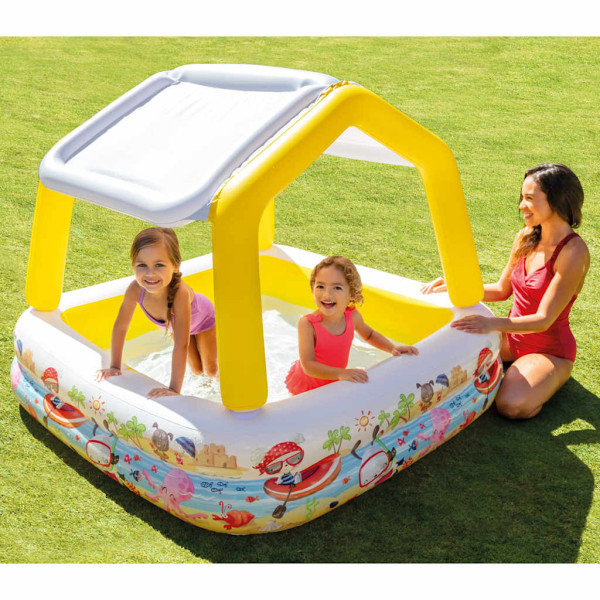 Basen dmuchany z daszkiem, akwarium, Intex, 157x157x122 cm