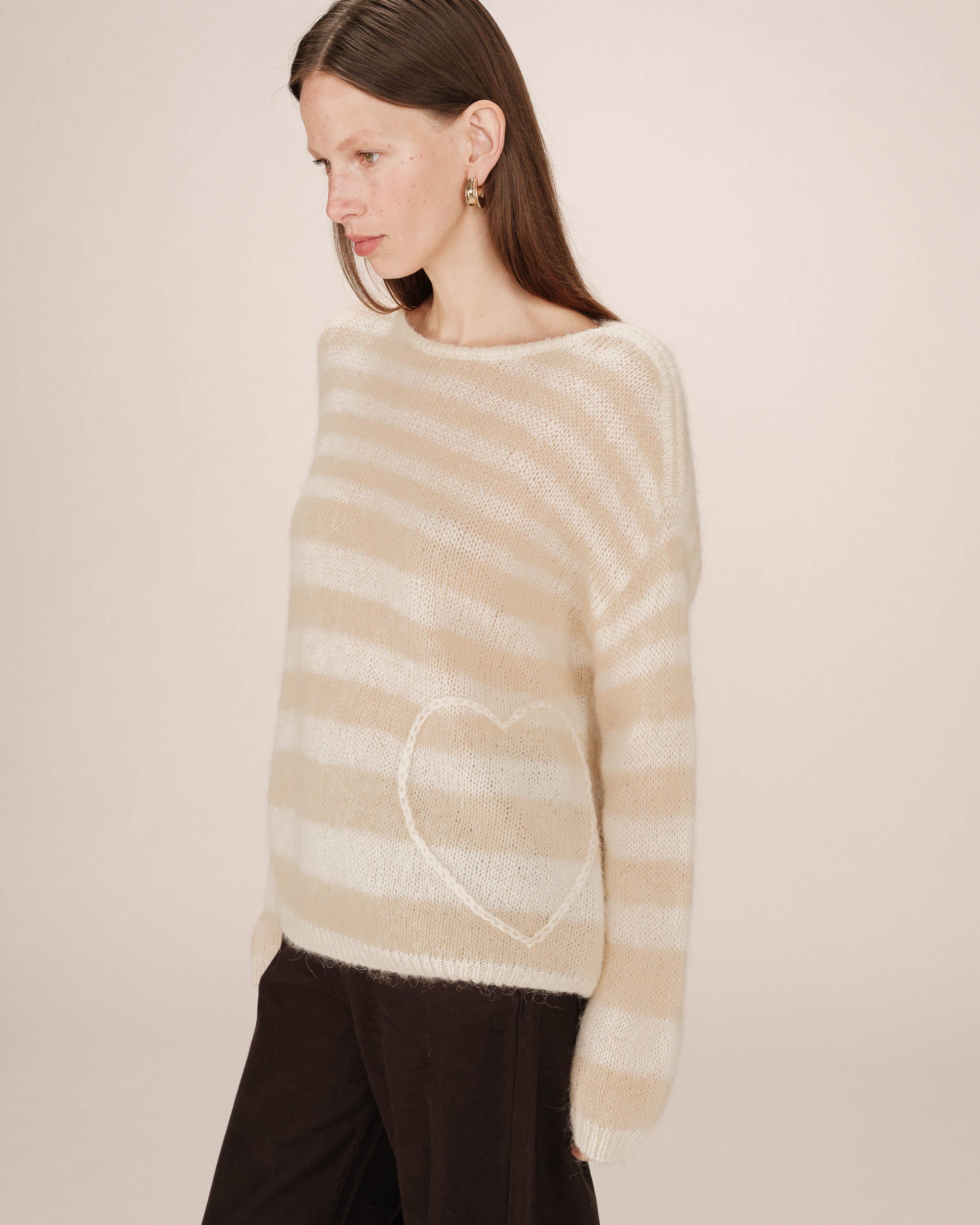 Pull a rayures vanille Sand