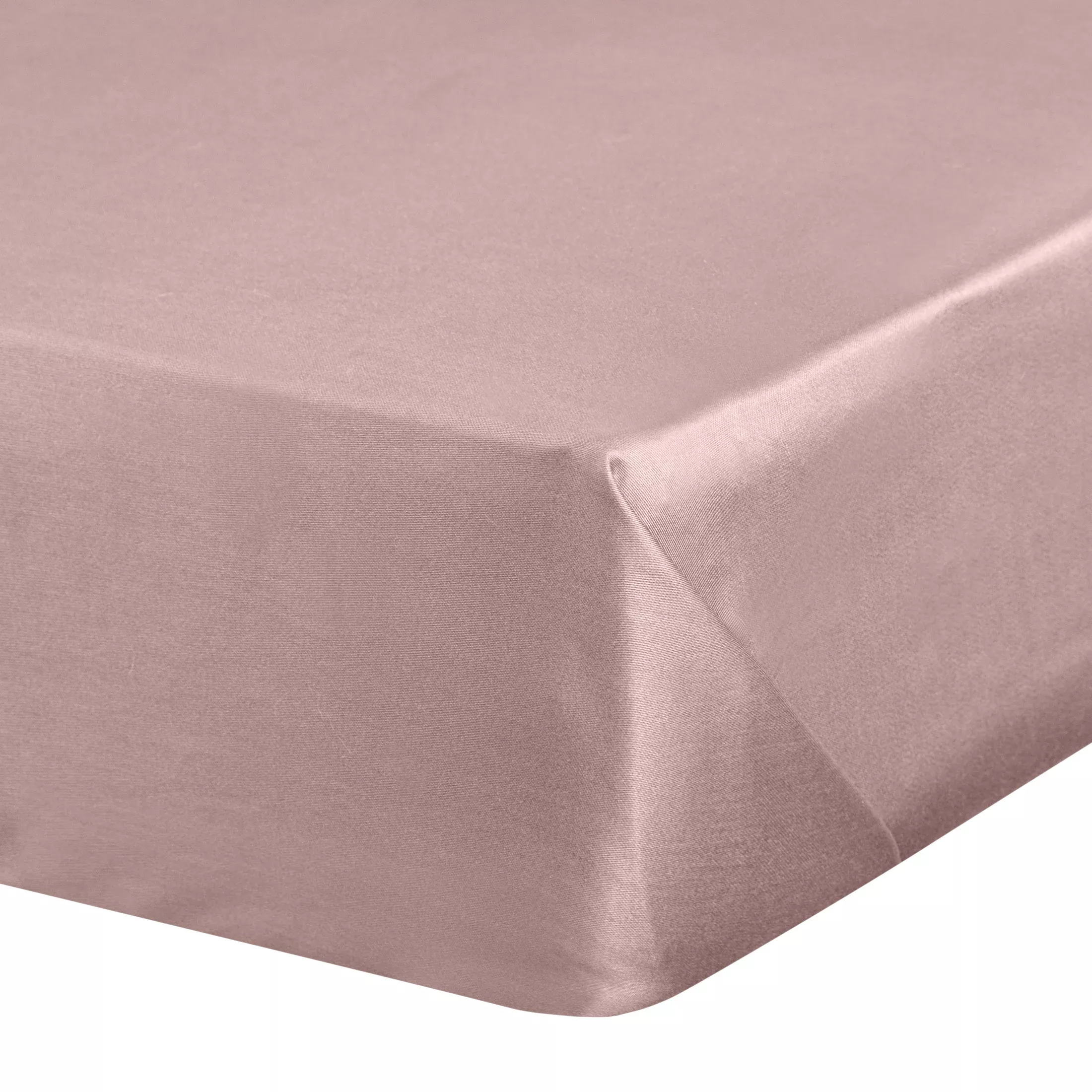 Prześcieradło gładkie bez gumki 220x210 cm z satyny bawełnianej kolor pudrowy róż 125 g/m2 NOVA
