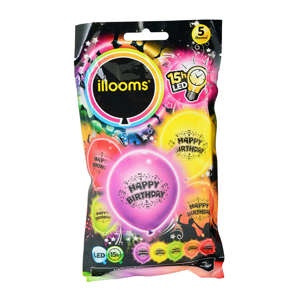 Ballon led coloré Happy Birthday x 5