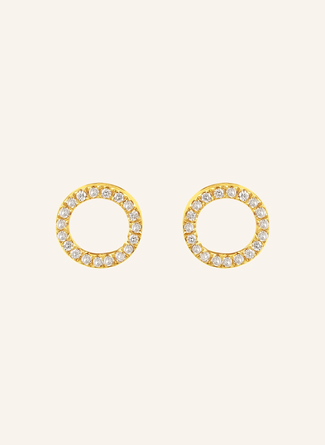 Leaf Ohrstecker CIRCLE 18 Karat Gelbgold mit Diamanten