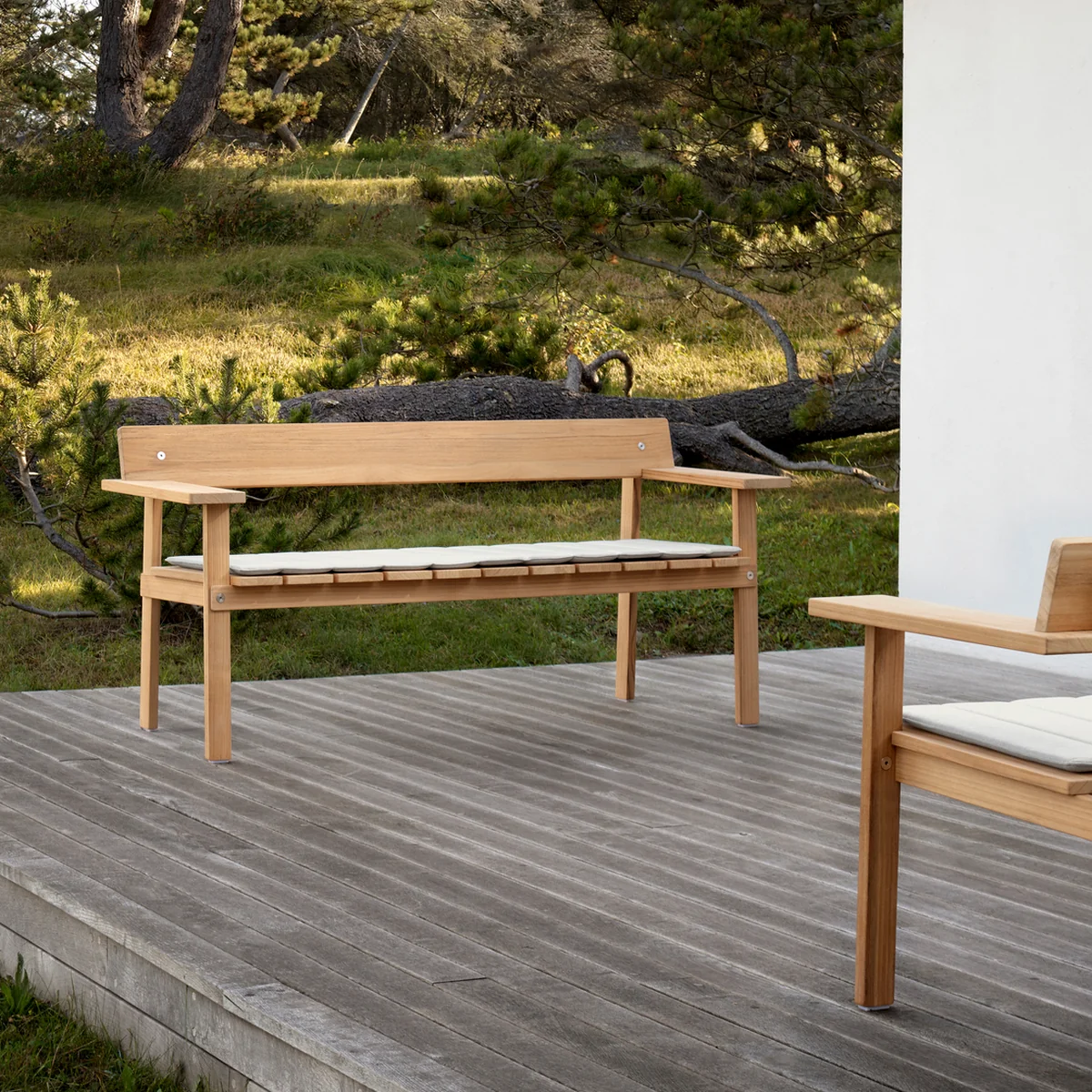 Carl Hansen - GL101 Auflage für Gartenbank, grau (Agora Liso life oat)