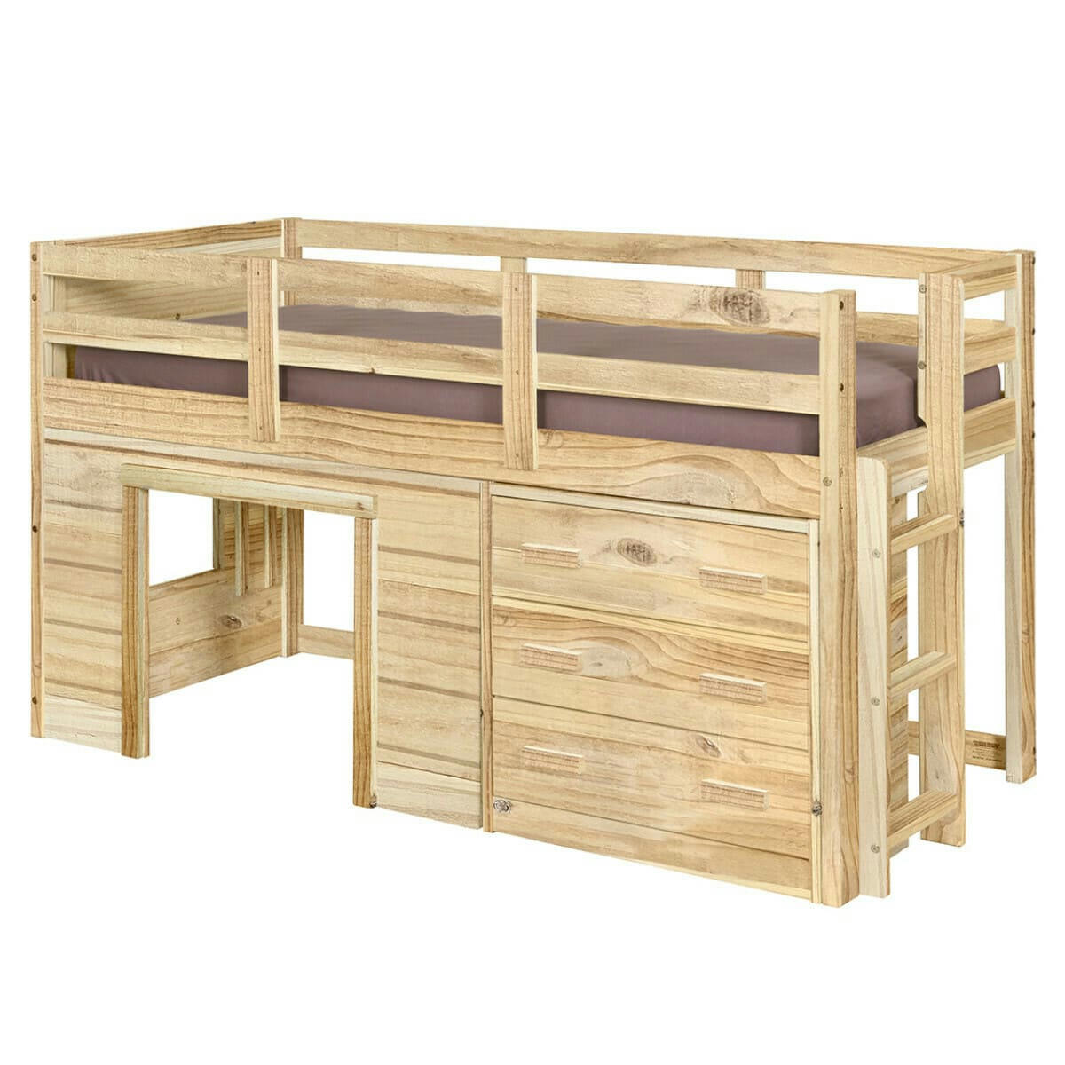 CLOUD - Lit mi-hauteur 90x190 cm bois massif bois