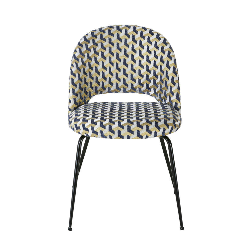 Isys - Chaise motifs graphiques et métal noir