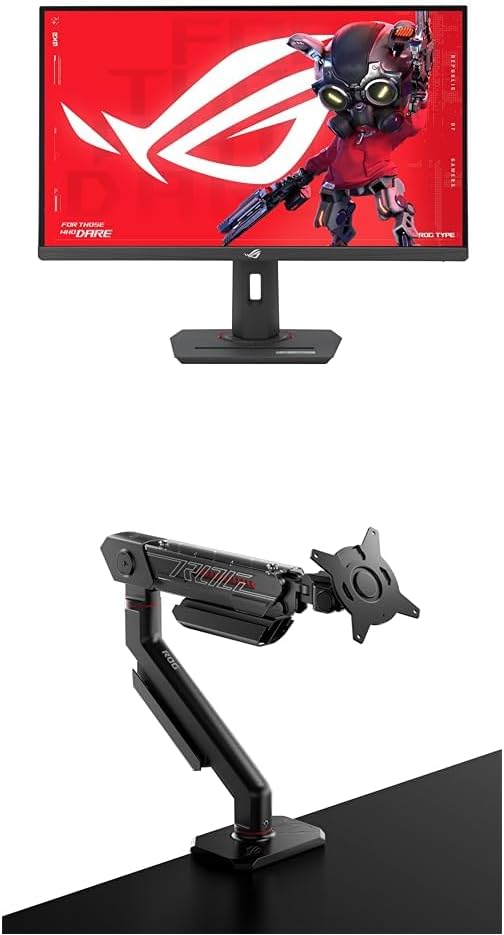 ASUS ROG Strix 27” 4K HDR400 USB-C Gaming Monitor(XG27UCS) ROG Ergo Monitor Arm (AAS01)