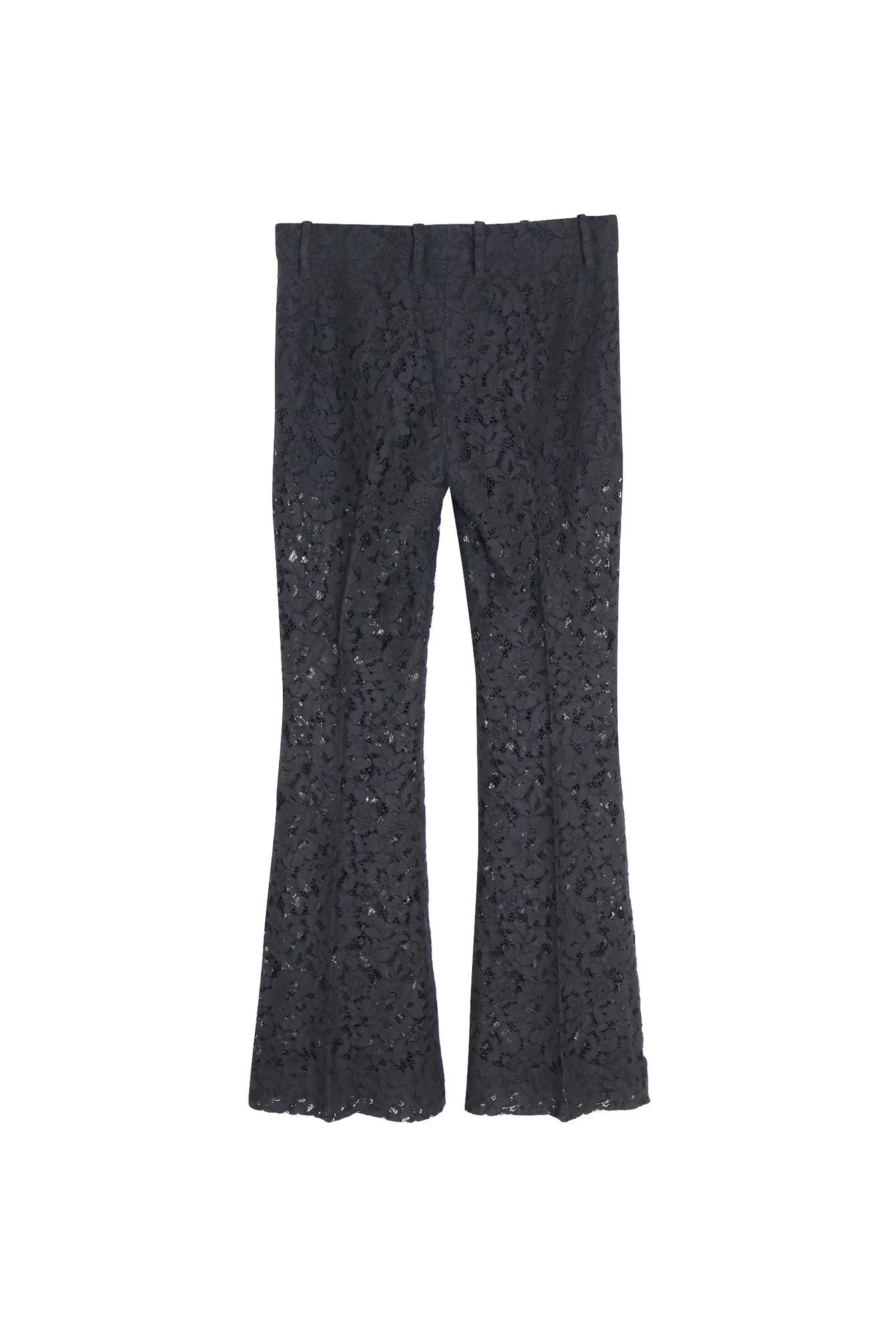 Gucci Preloved Lace Flared Pants in Black Cotton