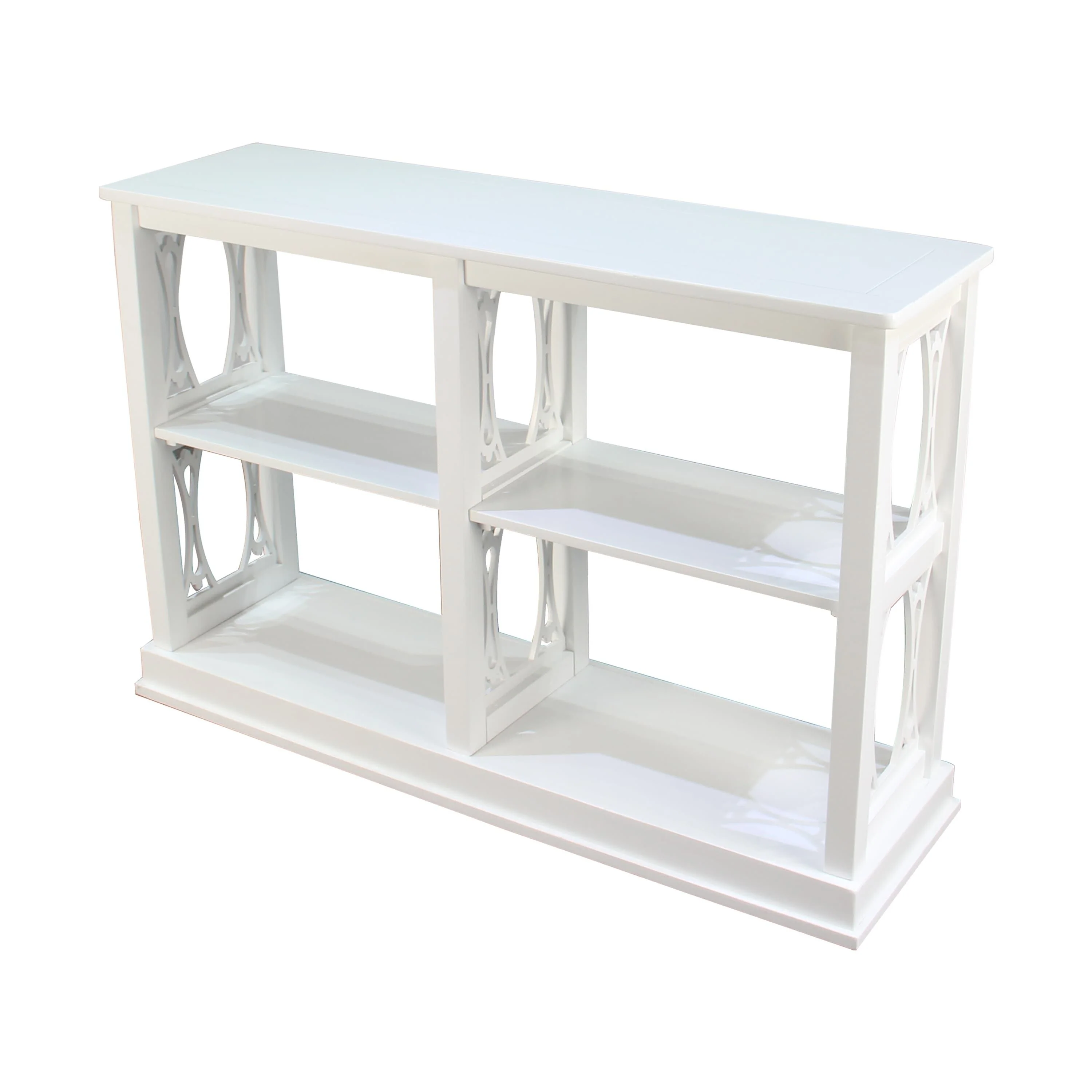 M4H Alpes Solid Wood Clean White Painted 3-tier Console Table