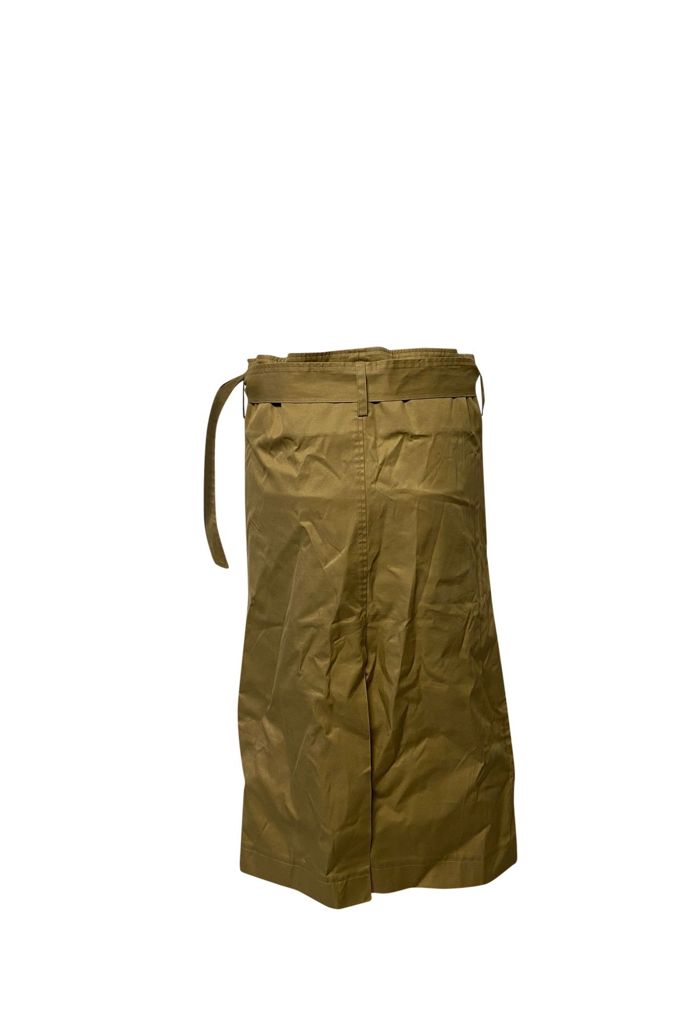 Vetements Preloved Belted Asymmetric Skirt in Brown Cotton