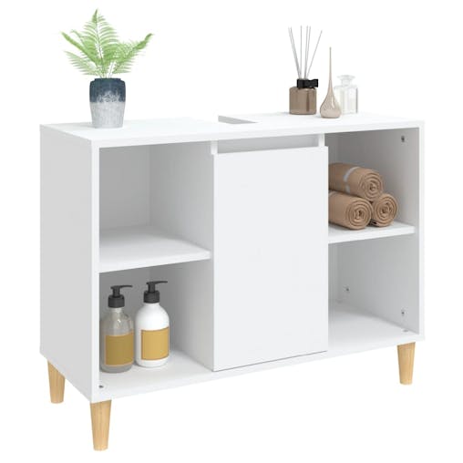NNEVL Sink Cabinet White 80x33x60 cm Engineered Wood