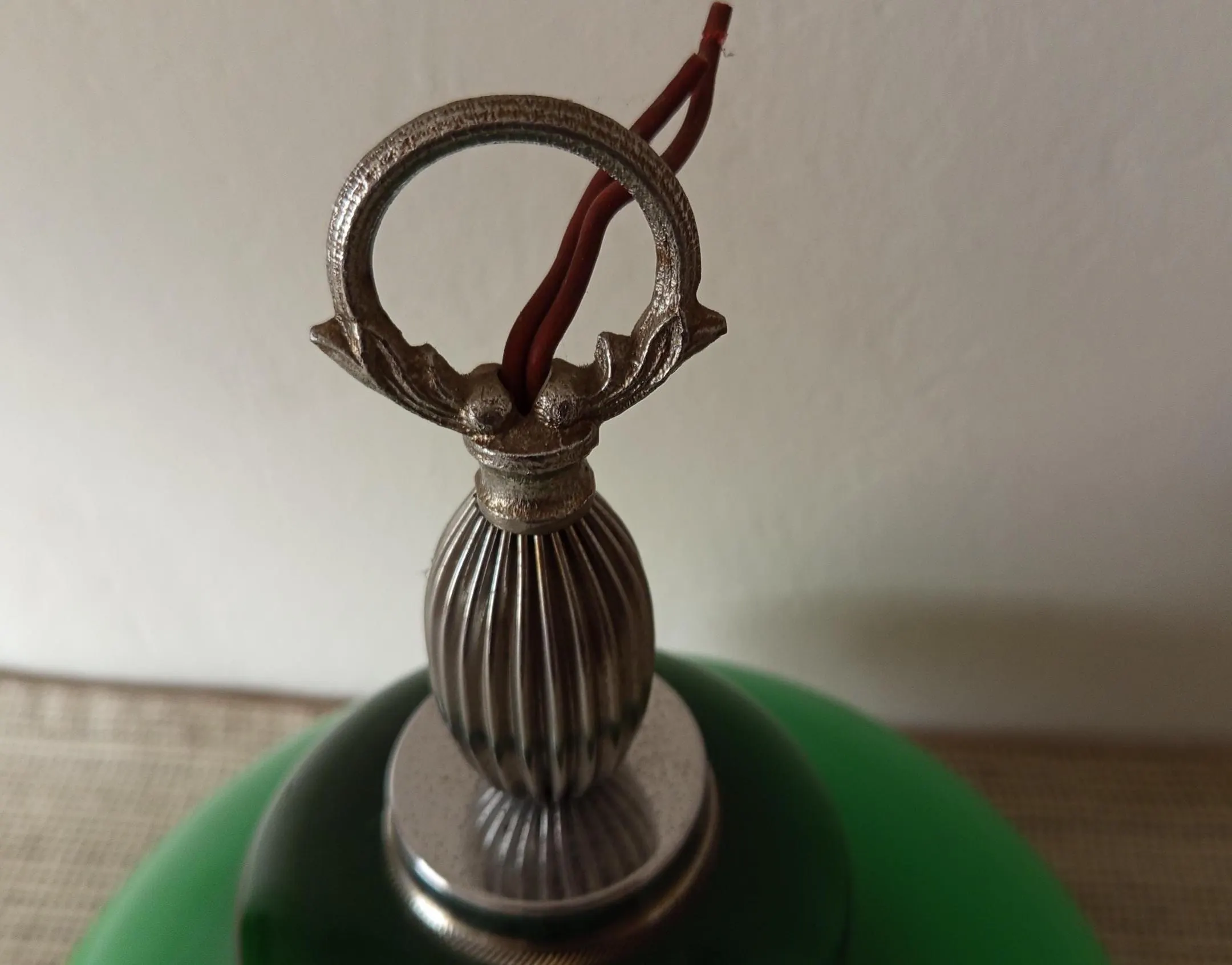 Vintage Green Opal Glass Pendant Light Mid-Century Lighting Space Age Style Ceiling Lamp Home