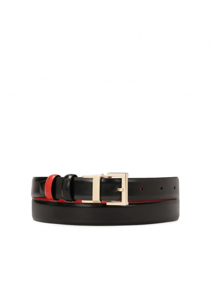 Black and red double-sided dress belt