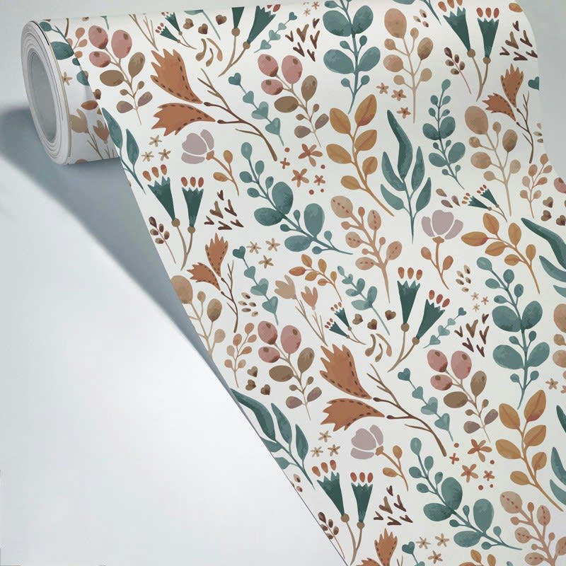 POÉSIE - Papier Peint Raccordable L144xH270cm Multicolore Floral