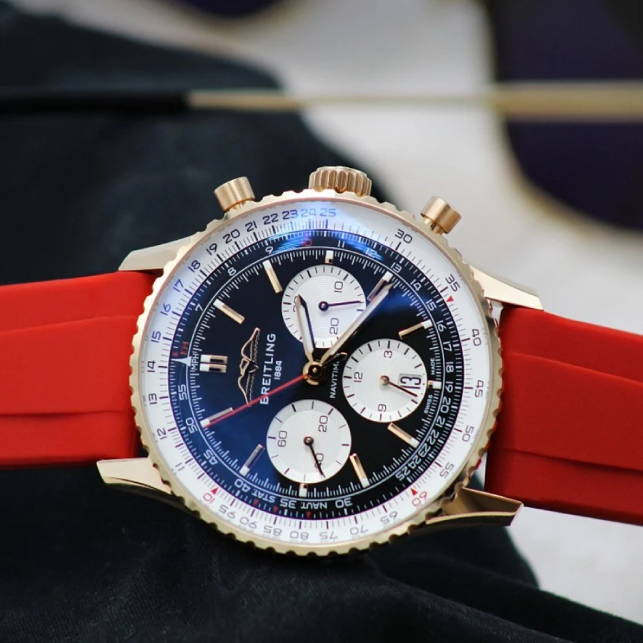 Breitling – Navitimer –  Rubber Strap – Red