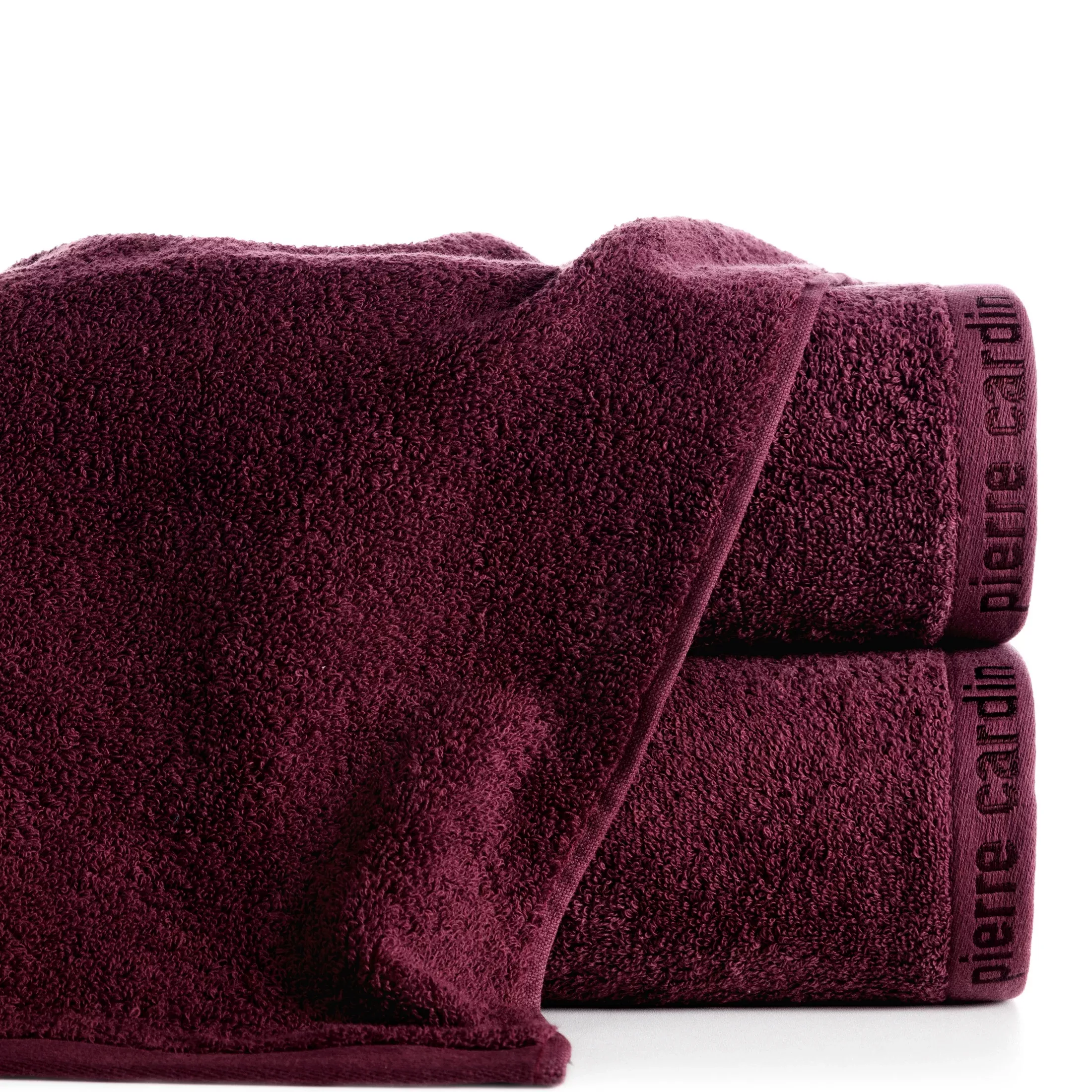 Ręcznik do rąk 30x50 cm bawełniany kolor burgundowy z żakardową bordiurą 430 g/m2 EVI Pierre Cardin