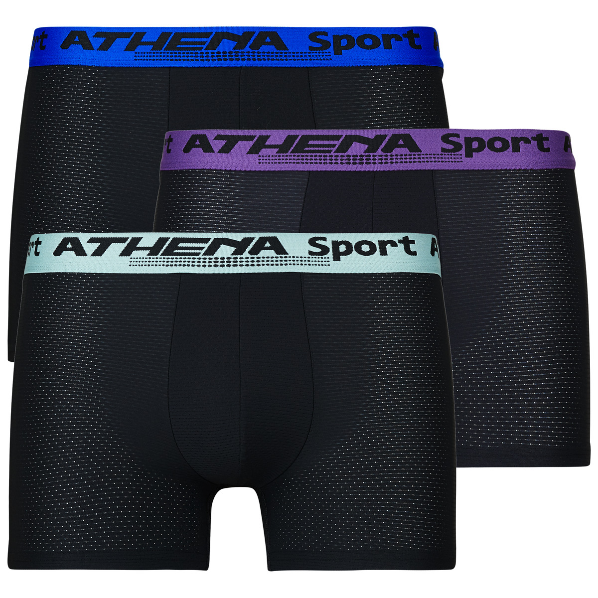 Athena - DAILY SPORT AIR Pack de 3 - Black / Violet / Black / Glacier / Black / Blue