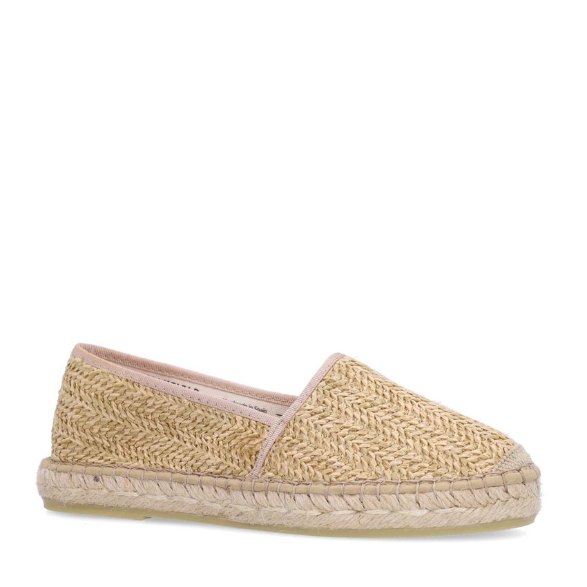 Manfield Beige gevlochten raffia espadrilles
