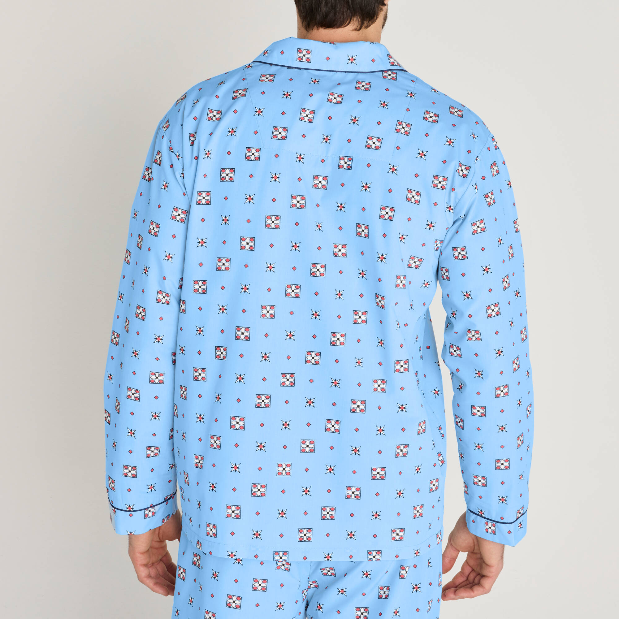 Pyjama imprimé popeline polyester/coton