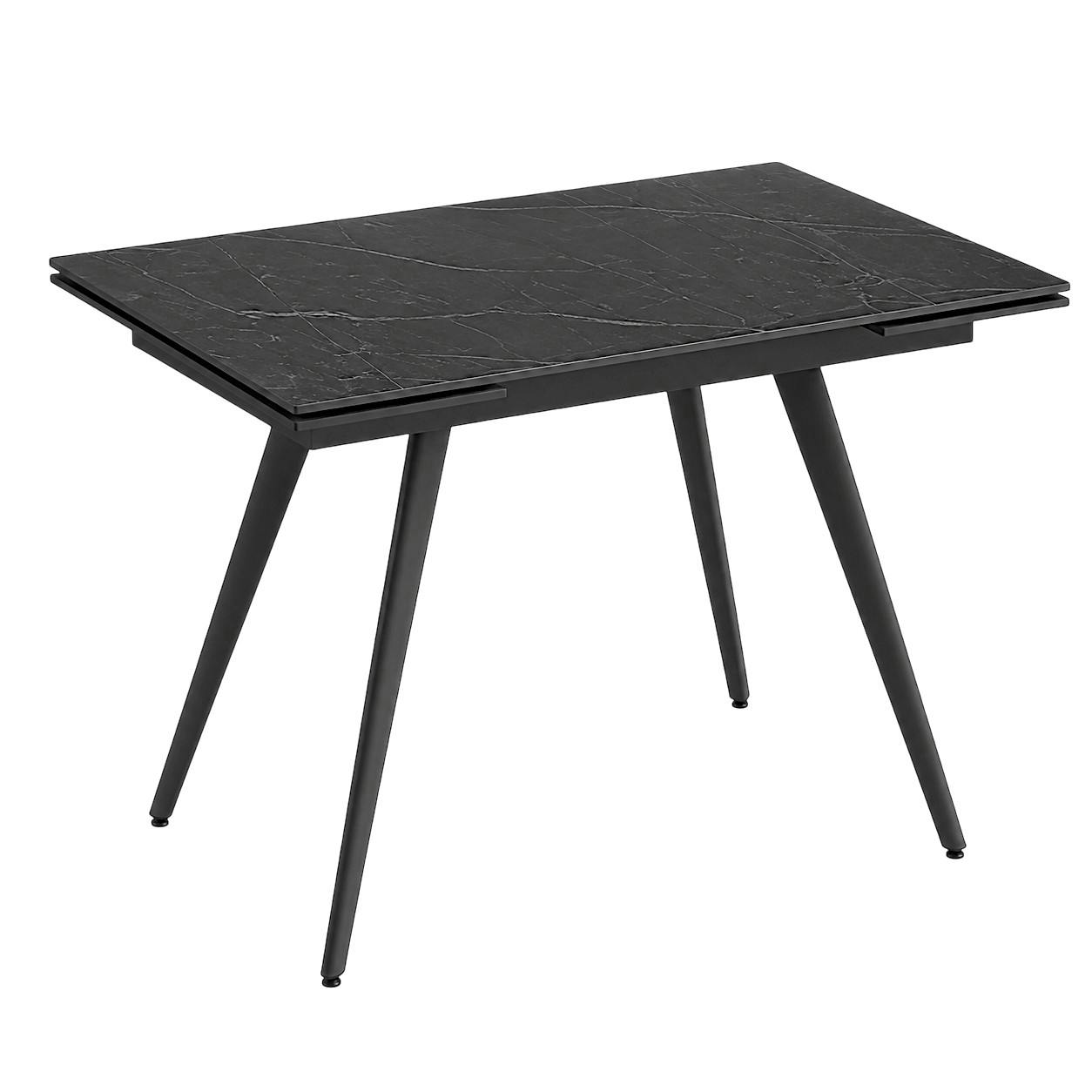 Table céramique extensible marbre noir 120-180 cm LORA