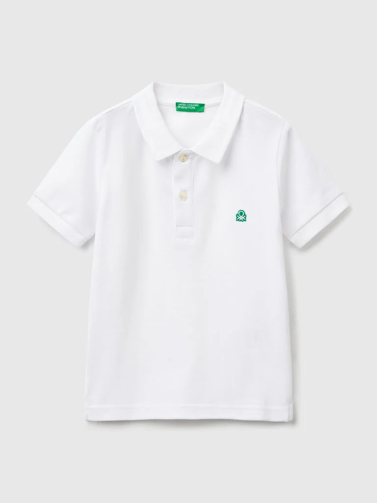 Short sleeve polo in pure cotton