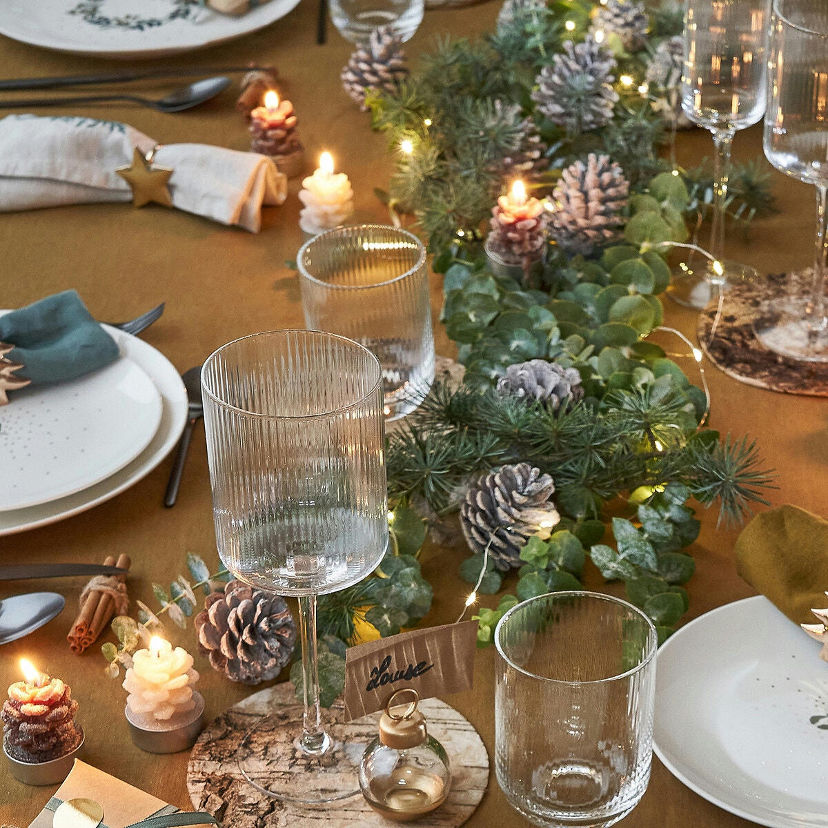 Lot de 2 serviettes de table lin lavé, Wintergreen
