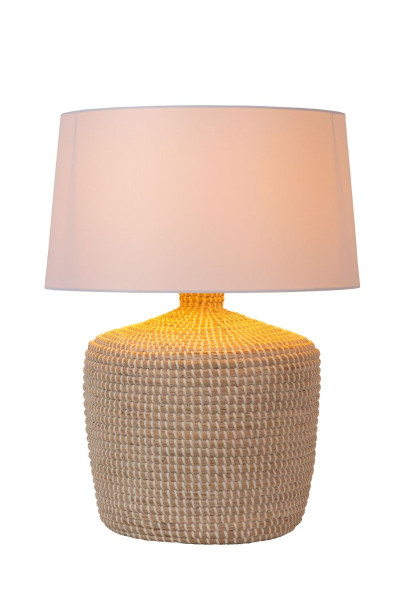 Lampa stołowabeżowo-biała Ambala 1xE27x40W wys:48cm Lucide
