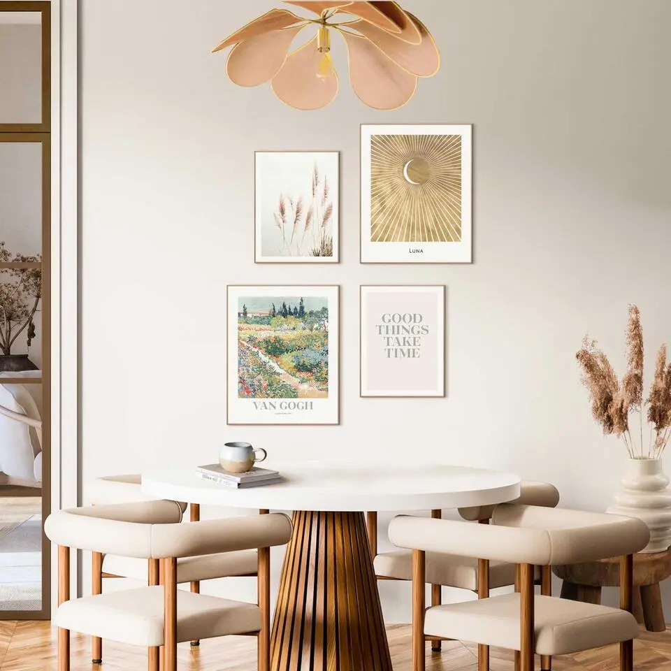 Set poster met lijst - Van Gogh tuin in bloei