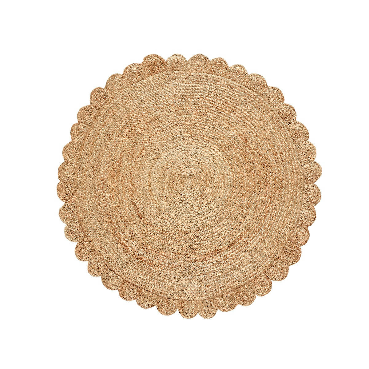Tapis jute rond forme fleur, Aftas