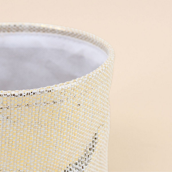 Lot de 2 paniers ronds en coton doré 15,5x13cm