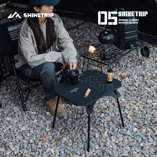 NNEOBA Ultralight Dual-Purpose Camping Adjustable Folding ABS Table Blac