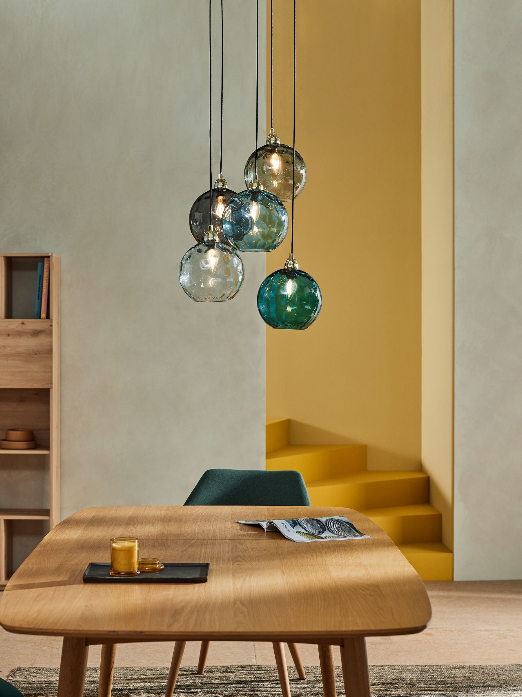 Ilaria 5 Light Cluster Pendant Ceiling Light in Blue