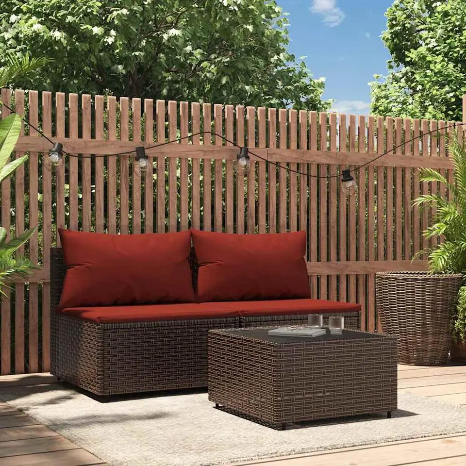 vidaXL - Loungeset - Bruin - Poly rattan