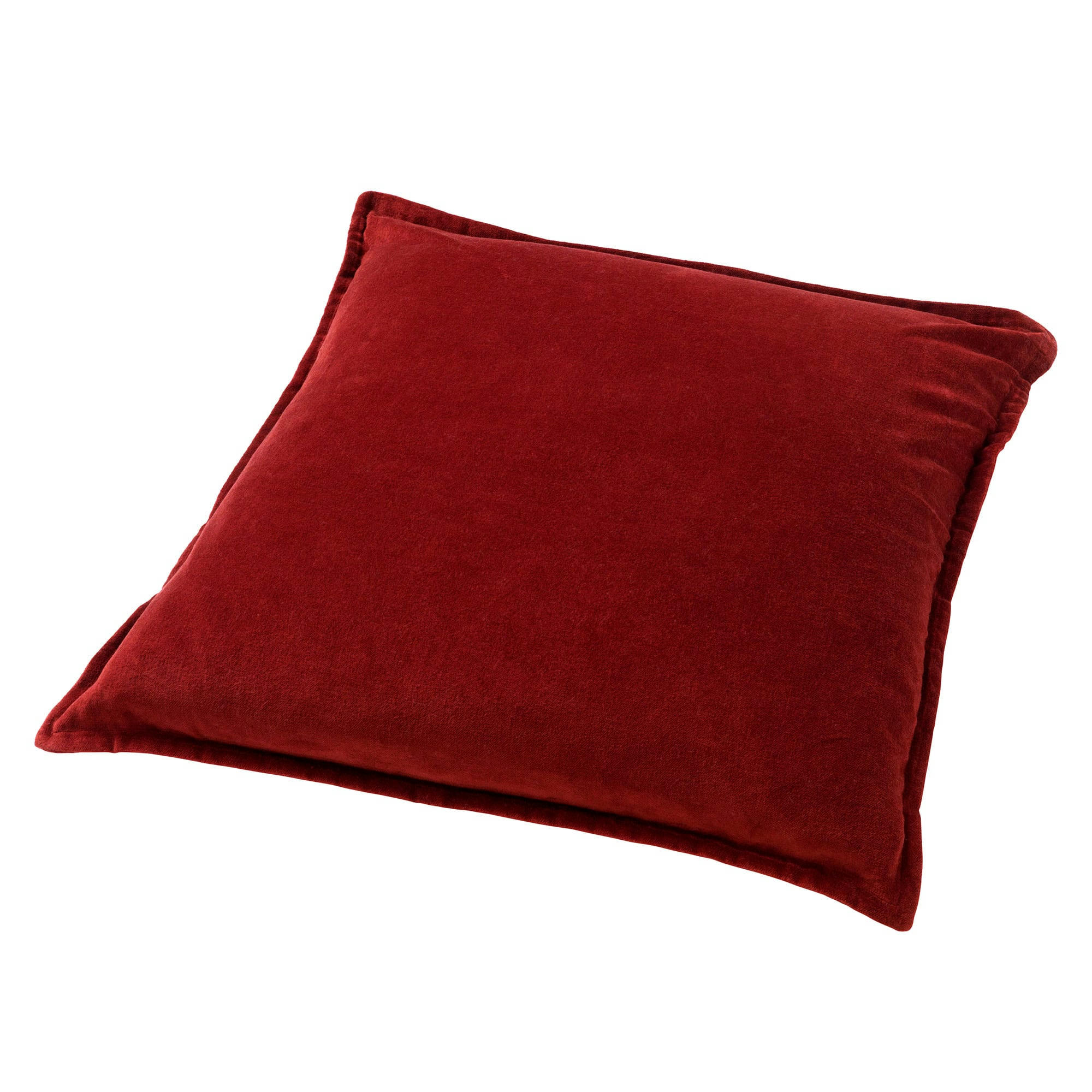 - Coussin - rouge en velours 50x50 cm uni