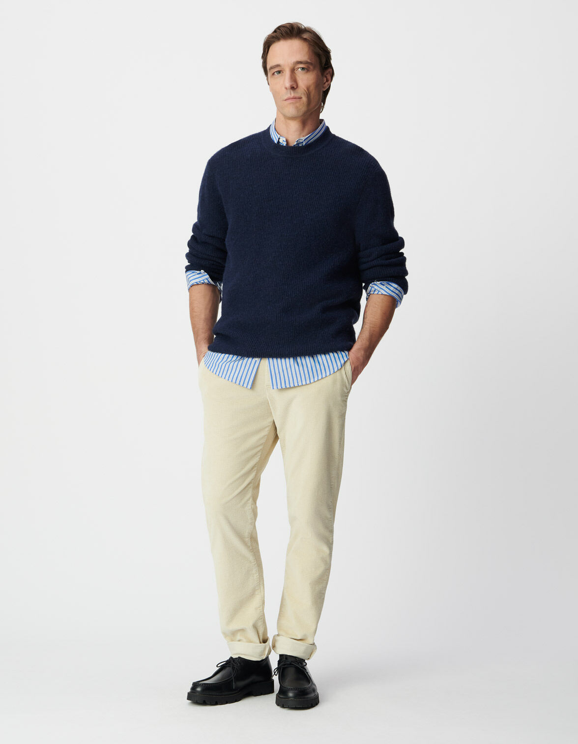Jogpant gris velours côtelé Homme