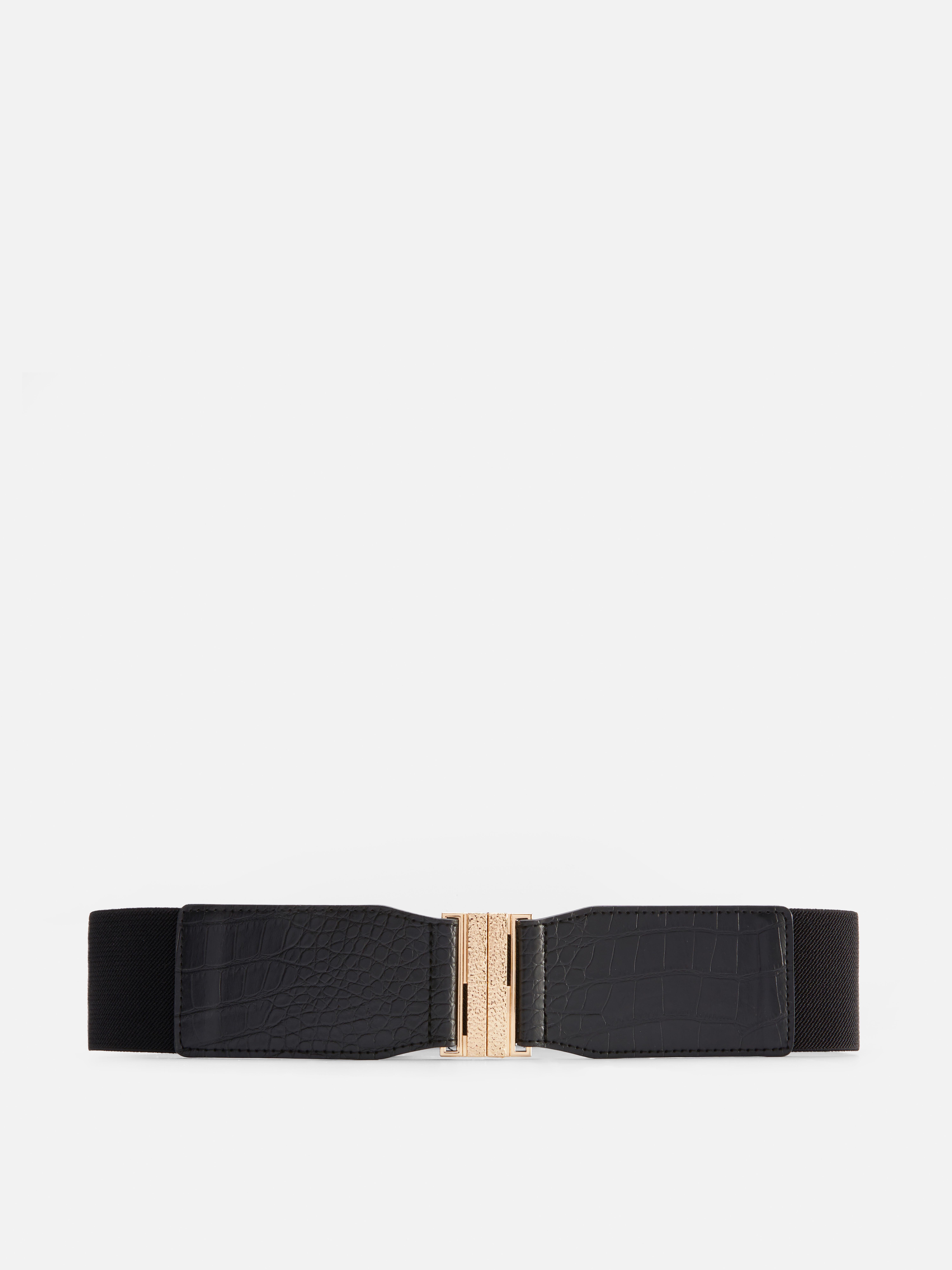 Faux Croc Stretch Belt