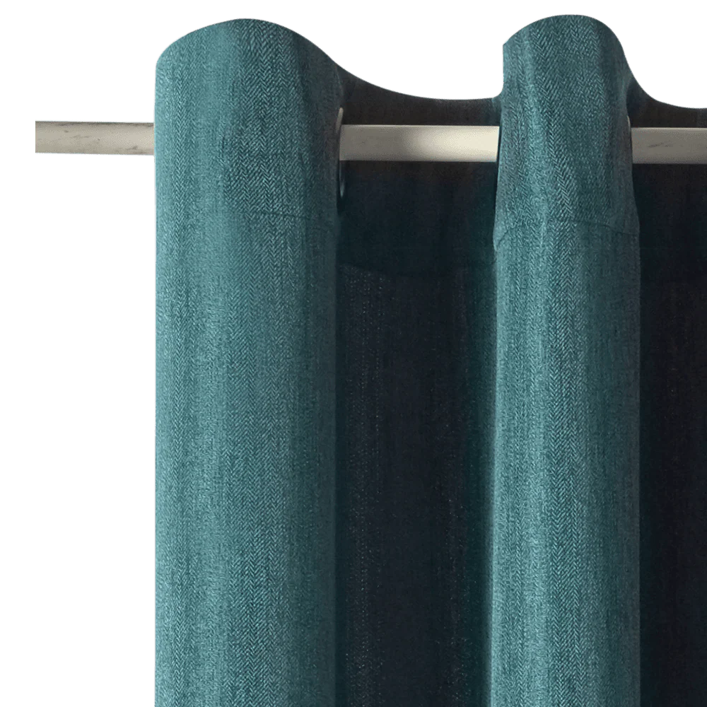 Rideau AMSTERDAM coloris bleu paon 140 x 240 cm