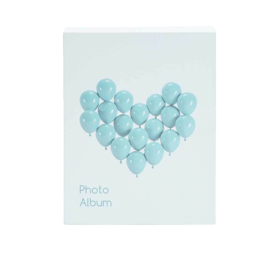 Album photo motif coeur 21x26cm - 2 modèles rose ou bleu