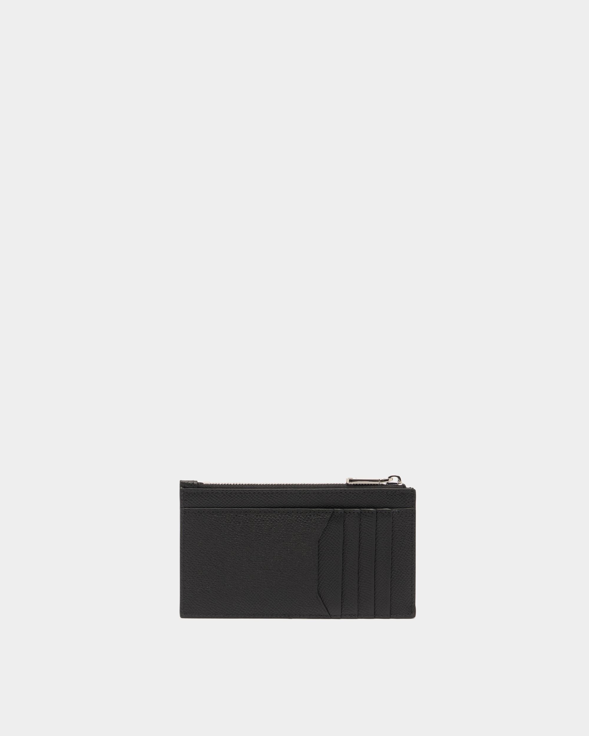 Bally Essential Card Holder in Black Grained Leather