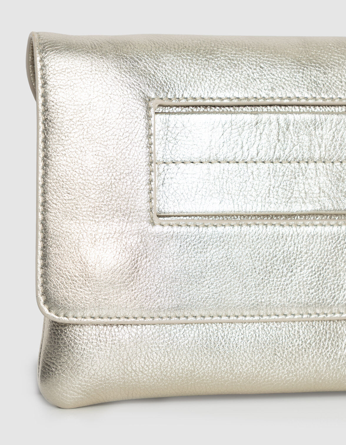 Sac pochette doré cuir métallisé Femme