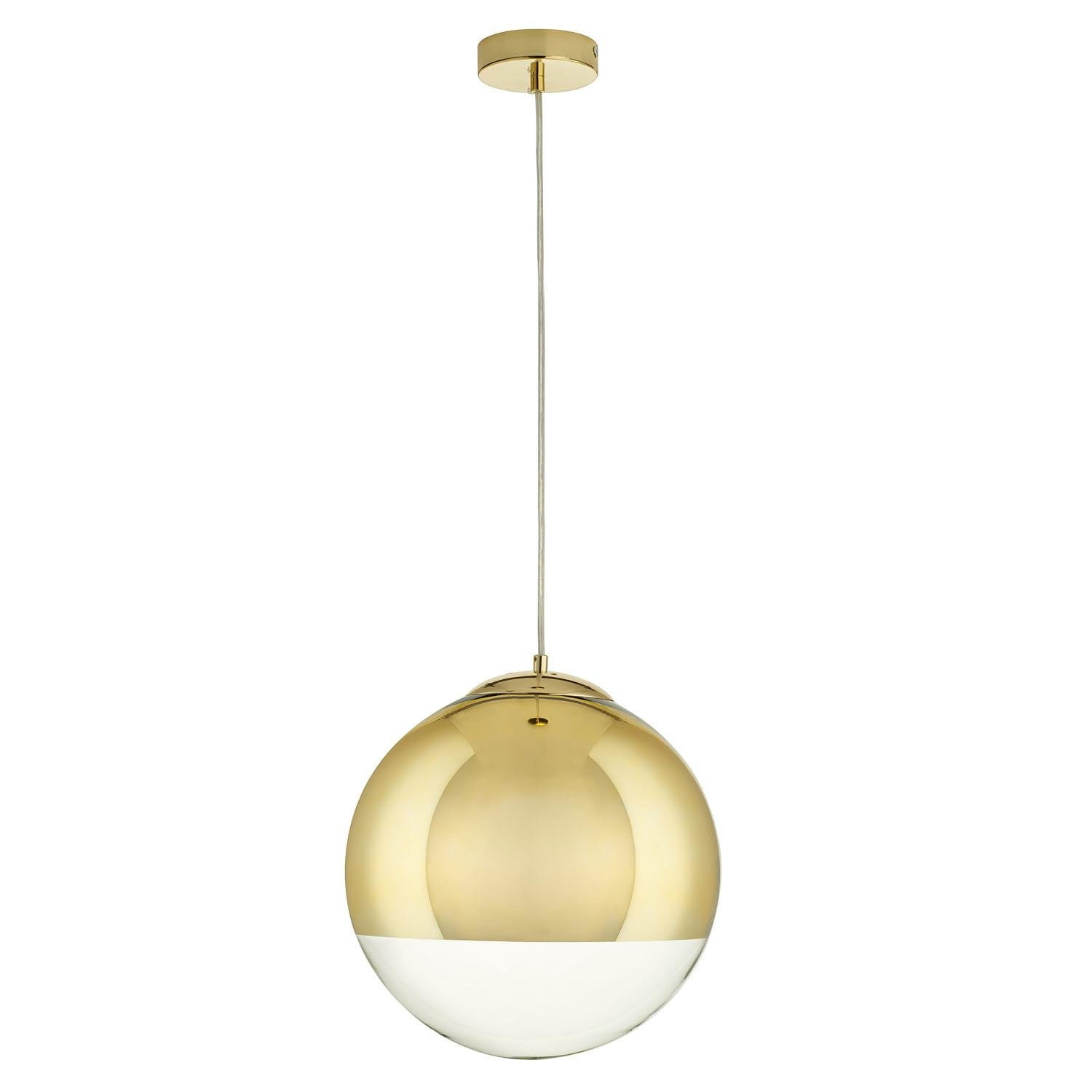 LAMPA WISZĄCA złota FLASH M kształt kuli SZKLANA