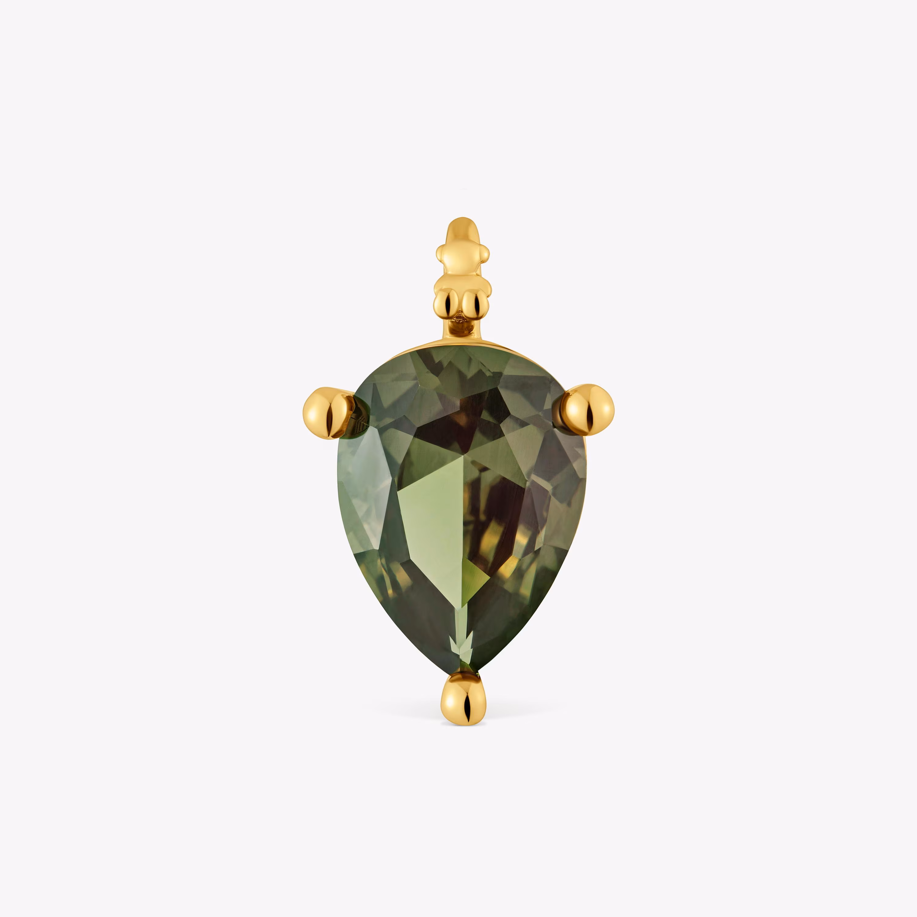 Colgante pequeño con baño de oro 18 kt sobre plata y espinela verde creada en laboratorio TOUS Color LGG