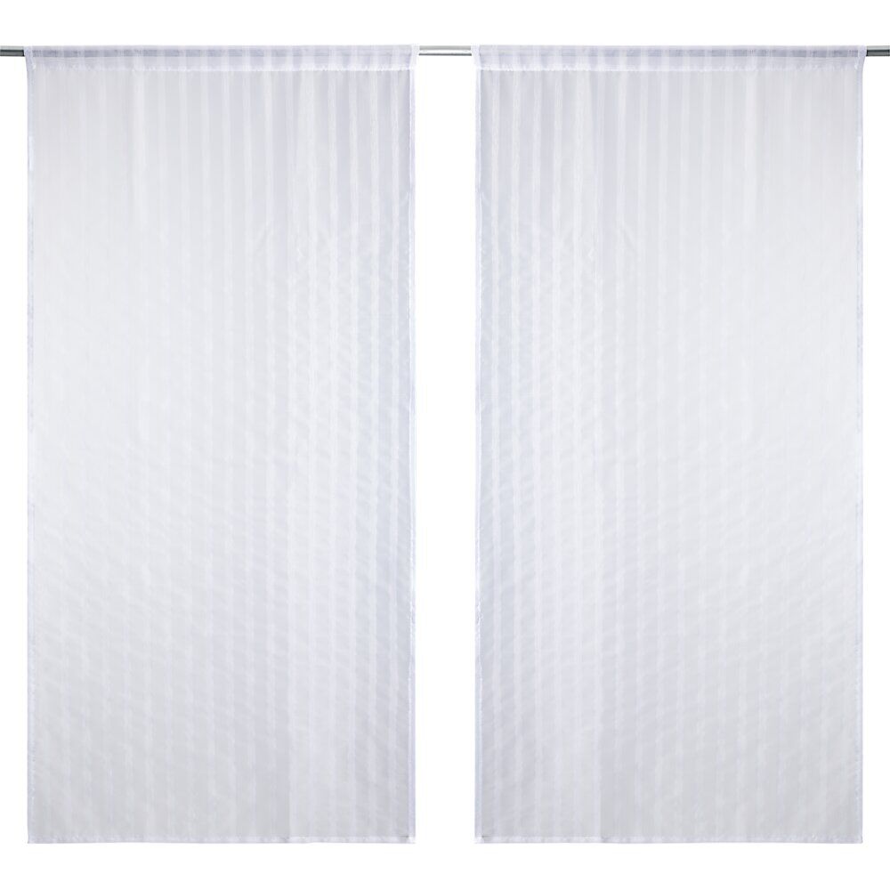Voilage uni 60x120cm 1 paire (2 modèles blanc ou beige)
