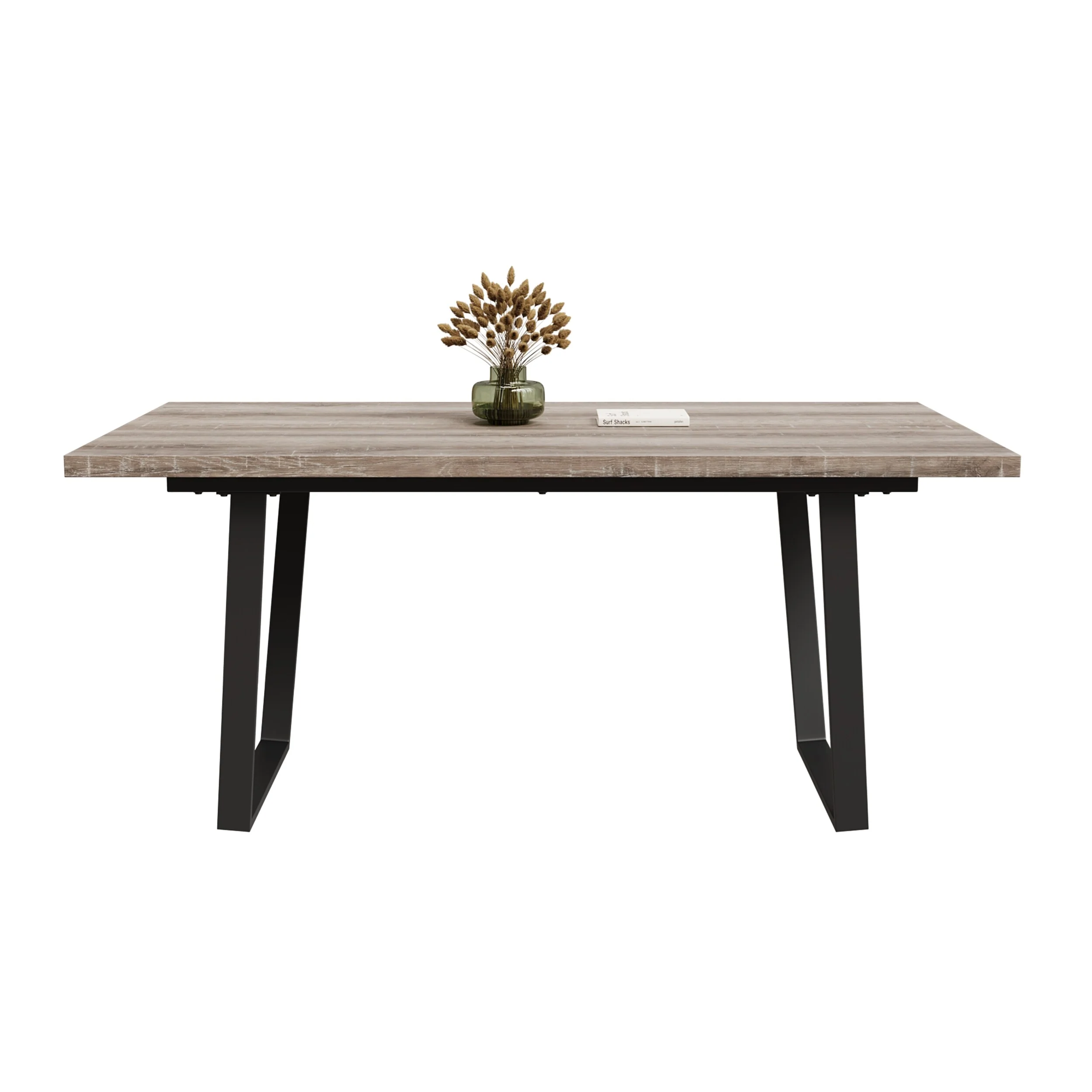 Modern Dining Table with Waterproof MDF Top, Easy to Clean & Assemble