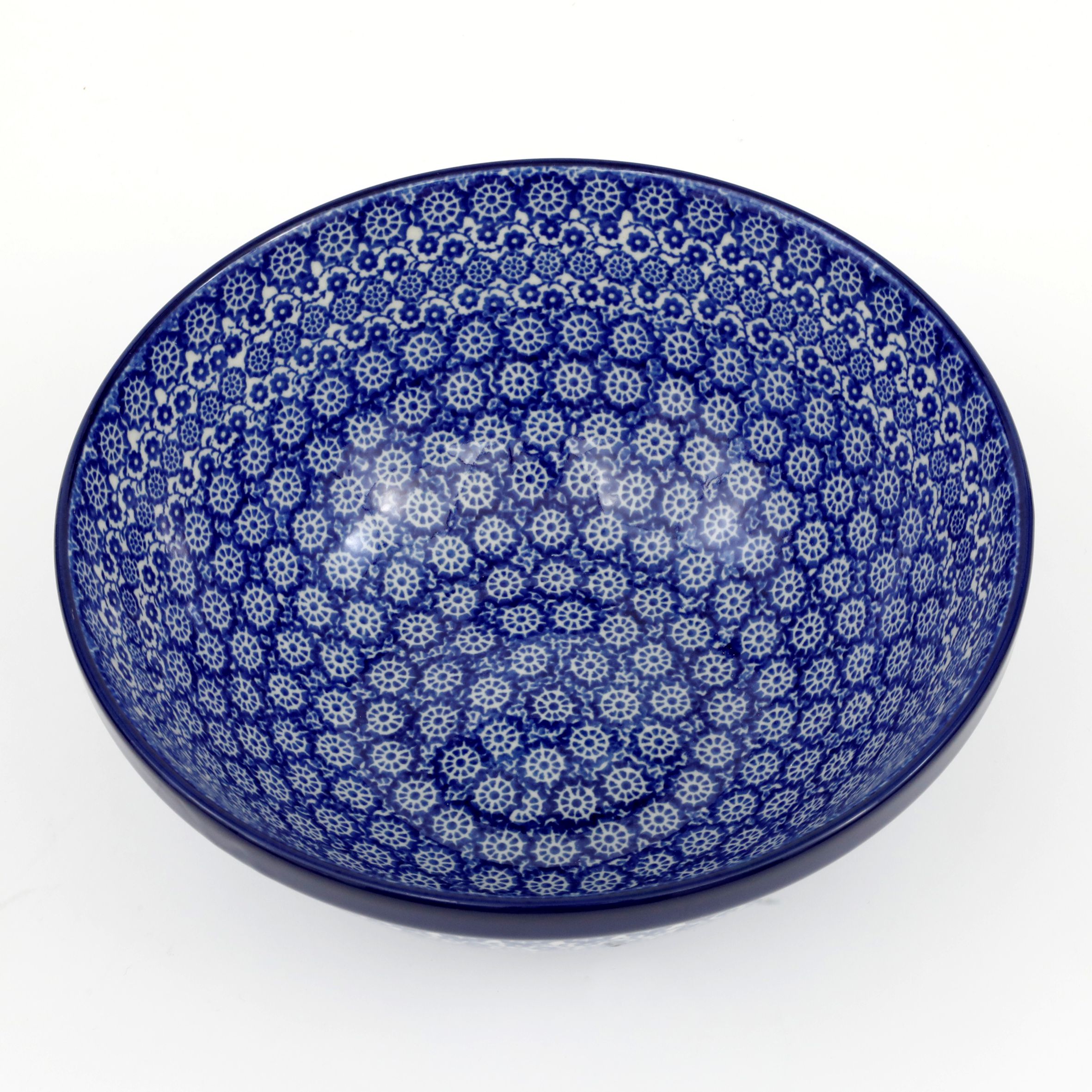 Miska ceramiczna 056 h-10cm  2615X Kobaltowa koronka