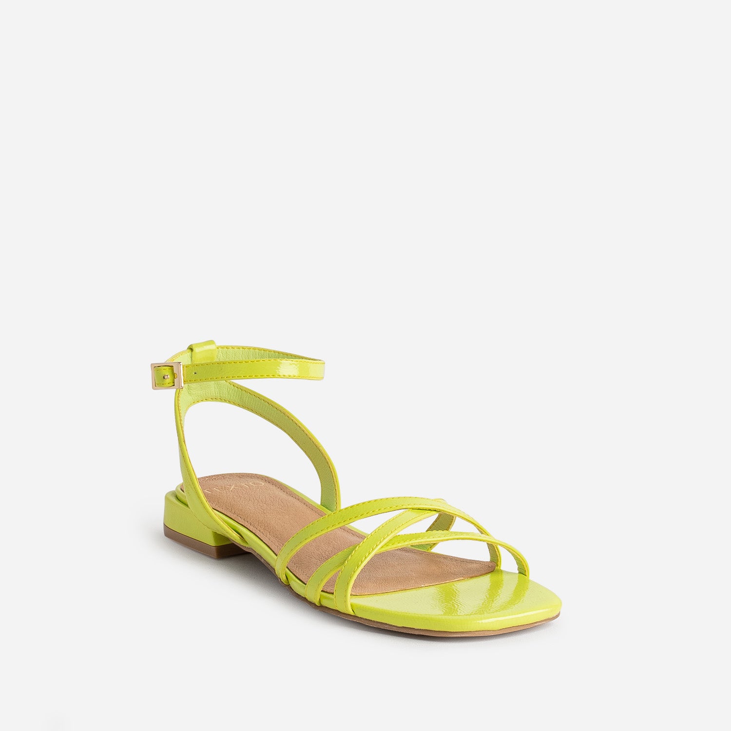 Sandale plate TEXTO lime verni