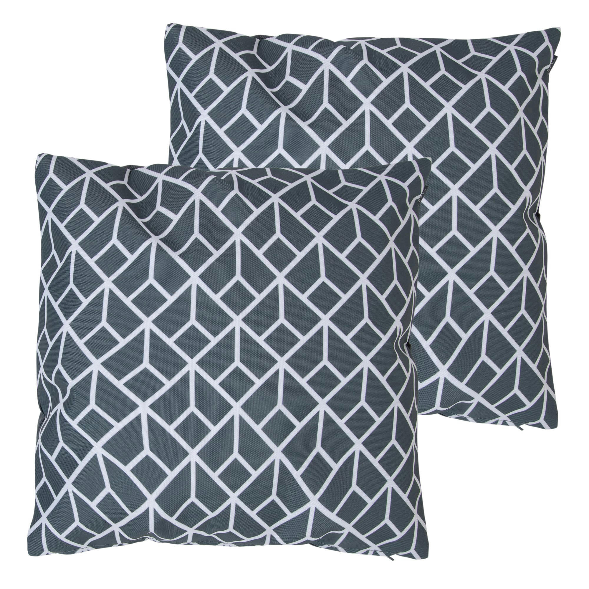 - Lot de 2 coussins d'extérieur gris anthracite 43x43
