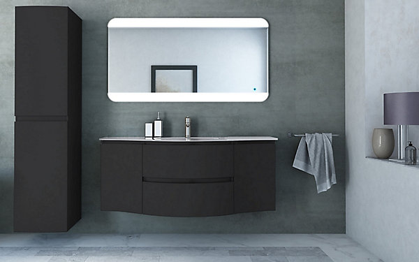Colonne de salle de bain graphite mat Vague 40 cm