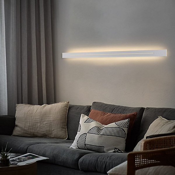 NETTLIFE Applique murale d'intérieur LED - Chambre moderne 100 cm lampe de couloir blanc chaud 31 W lampe d'escalier blanche